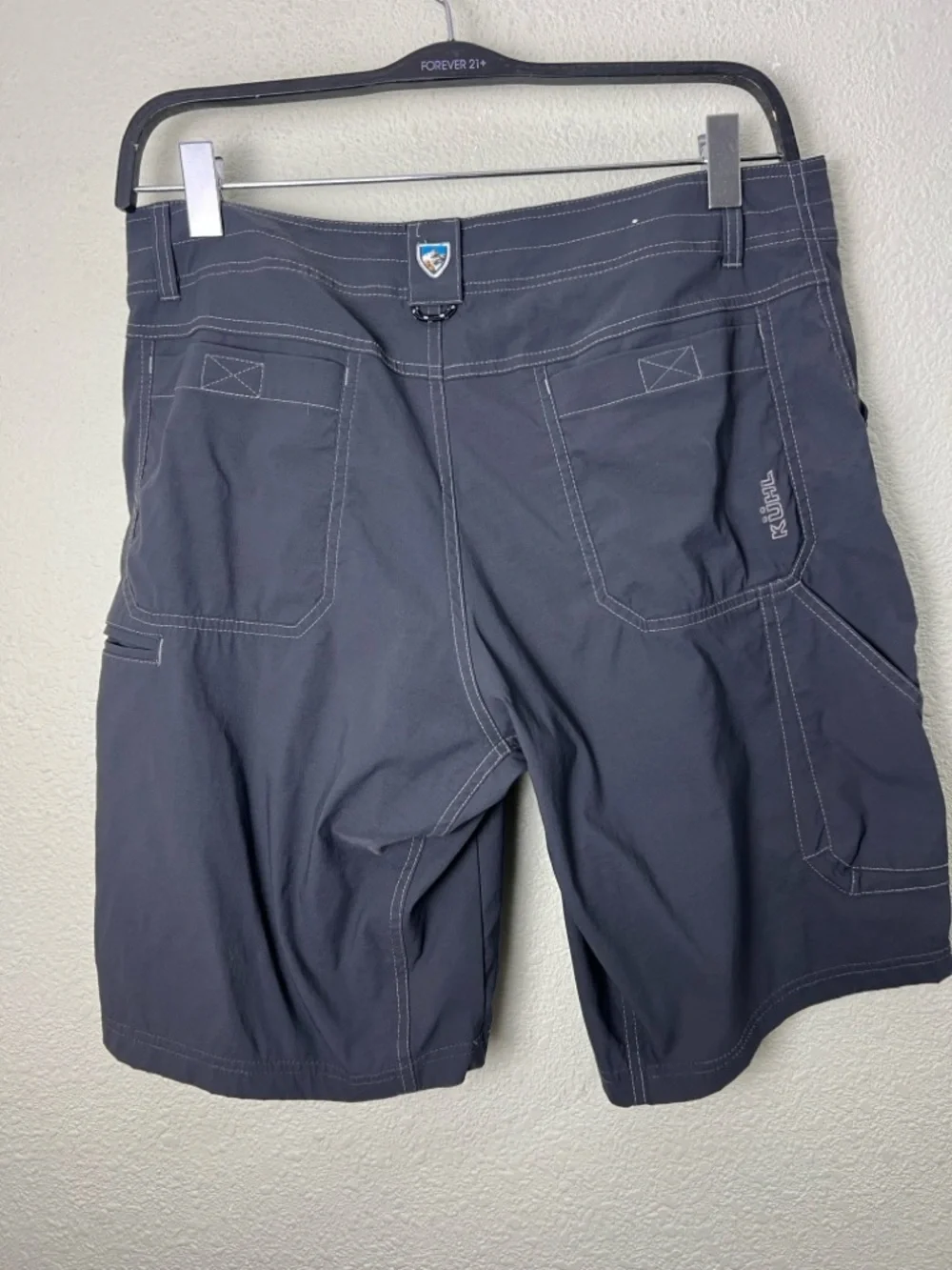 Kuhl Cargo Utility Hiking Shorts Mens 35 Gray Outdoors Longer Length